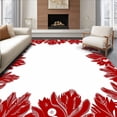 thumbnail image 1 of ODIKA 6'x9' Machine Washable Non-Slip Area Rug, Whimsical Fir Branch Nature Inspired Heartwarming Jubilee High Traffic Rug, Red, 615335, 1 of 7