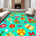 thumbnail image 1 of ODIKA 6'x9' Machine Washable Non-Slip Area Rug, Whimsical Gift Box Semi Dome Hearth Accent Celebration High Traffic Rug with Pad, Red, 617810, 1 of 8