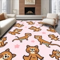 thumbnail image 1 of ODIKA 6'x9' Machine Washable Non-Slip Area Rug, Whimsical Leopard Spots With Playful Cartoon Motifs High Traffic Rug, Pink, 724769, 1 of 5