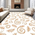 thumbnail image 1 of ODIKA 6'x9' Machine Washable Non-Slip Area Rug, Whimsical Pine Needle Swirl Festive Design High Traffic Rug with Pad, Orange, 629569, 1 of 8