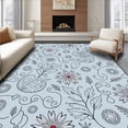 thumbnail image 1 of ODIKA 6'x9' Machine Washable Non-Slip Area Rug, Whimsical Sloth Winter Wonderland Scene Art High Traffic Rug, Gray, 635041, 1 of 7