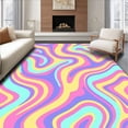 thumbnail image 1 of ODIKA 6'x9' Machine Washable Non-Slip Area Rug, Whirl Fantasy Marble with Fluid Interlocking Ribbon Design High Traffic Rug with Pad, Pink, 485038, 1 of 8