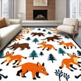 thumbnail image 1 of ODIKA 6'x9' Machine Washable Non-Slip Area Rug, Wilderness Explorer Fauna Journey Tapestry High Traffic Rug with Pad, Orange, 686084, 1 of 8