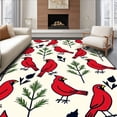thumbnail image 1 of ODIKA 6'x9' Machine Washable Non-Slip Area Rug, Winter Cardinal Design Decorative Floor High Traffic Rug, Red, 605878, 1 of 7
