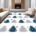 thumbnail image 1 of ODIKA 6'x9' Machine Washable Non-Slip Area Rug, Winter Pine Tree Seasonal Accent High Traffic Rug with Pad, White, 623172, 1 of 8