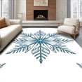 thumbnail image 1 of ODIKA 6'x9' Machine Washable Non-Slip Area Rug, Winter Snowflake Burst Entry Crystalline Doormat High Traffic Rug, Blue, 638184, 1 of 7