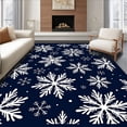 thumbnail image 1 of ODIKA 6'x9' Machine Washable Non-Slip Area Rug, Winter Wonderland Flurry Motif Cheerful Celebration Design High Traffic Rug, Blue, 629504, 1 of 7