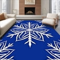 thumbnail image 1 of ODIKA 6'x9' Machine Washable Non-Slip Area Rug, Winter Wonderland Snow Spiral with Frosted Lattice Detailing High Traffic Rug with Pad, Blue, 629836, 1 of 8