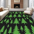 thumbnail image 1 of ODIKA 6'x9' Machine Washable Non-Slip Area Rug, Xmas Tree Duo Pine Forest Holiday Floor High Traffic Rug with Pad, Black, 627575, 1 of 8