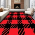 thumbnail image 1 of ODIKA 6'x9' Machine Washable Non-Slip Area Rug, Yuletide Buffalo Checkered Hearth Accent Seasonal Welcoming High Traffic Rug with Pad, Red, 606223, 1 of 8