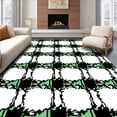thumbnail image 1 of ODIKA 6'x9' Machine Washable Non-Slip Area Rug, Yuletide Gingham Decorative Accent High Traffic Rug, White, 616410, 1 of 5
