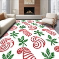 thumbnail image 1 of ODIKA 6'x9' Machine Washable Non-Slip Area Rug, Yuletide Swirls Handicraft Decorative Stitchwork Creation High Traffic Rug, Red, 647847, 1 of 7