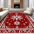 thumbnail image 1 of ODIKA 6'x9' Machine Washable Non-Slip Area Rug, Yuletide Wonderland Magical Enchantment Floor Centerpiece High Traffic Rug, Red, 606625, 1 of 5