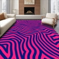 thumbnail image 1 of ODIKA 6'x9' Machine Washable Non-Slip Area Rug, Zigzag Stripe Pocket Travel Camping Ground Cover High Traffic Rug with Pad, Pink, 708142, 1 of 8