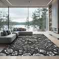 thumbnail image 1 of ODIKA 8' x 10' Machine Washable Non-Slip Area Rug, 3d floral High Traffic Rug, Silver, 1118526, 1 of 7