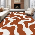 thumbnail image 1 of ODIKA 8'x10' Machine Washable Non-Slip Area Rug, Modern Abstract Animal Inspired with Fluid Shapes and Bold Contrast High Traffic Rug, Brown, 313138, 1 of 7