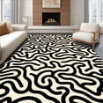 thumbnail image 1 of ODIKA 8' x 10' Machine Washable Non-Slip Area Rug, Abstract Squiggle High Traffic Rug, Ivory, 389609, 1 of 7