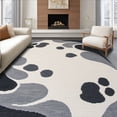 thumbnail image 1 of ODIKA 8'x10' Machine Washable Non-Slip Area Rug, Kitty Paw Path with Playful Track Motif and Litter Control Design High Traffic Rug, Gray, 104327, 1 of 7