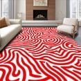 thumbnail image 1 of ODIKA 8' x 10' Machine Washable Non-Slip Area Rug, Abstract Swirl High Traffic Rug, Red, 757556, 1 of 7