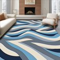 thumbnail image 1 of ODIKA 8' x 10' Machine Washable Non-Slip Area Rug, Abstract Wave High Traffic Rug, Blue, 241519, 1 of 7