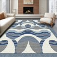 thumbnail image 1 of ODIKA 8' x 10' Machine Washable Non-Slip Area Rug, Abstract Wave High Traffic Rug, Blue, 267758, 1 of 7