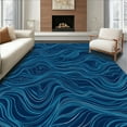 thumbnail image 1 of ODIKA 8' x 10' Machine Washable Non-Slip Area Rug, Abstract Wave High Traffic Rug, Blue, 329199, 1 of 7