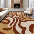 thumbnail image 1 of ODIKA 8' x 10' Machine Washable Non-Slip Area Rug, Abstract Wave High Traffic Rug, Brown, 324800, 1 of 7