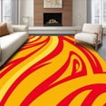 thumbnail image 1 of ODIKA 8' x 10' Machine Washable Non-Slip Area Rug, Abstract Wave High Traffic Rug, Red, 442000, 1 of 7