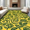 thumbnail image 1 of ODIKA 8' x 10' Machine Washable Non-Slip Area Rug, Art Nouveau Leaf High Traffic Rug, Yellow, 291285, 1 of 7