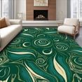 thumbnail image 1 of ODIKA 8' x 10' Machine Washable Non-Slip Area Rug, Art Nouveau Spiral High Traffic Rug, Green, 497304, 1 of 7
