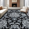 thumbnail image 1 of ODIKA 8' x 10' Machine Washable Non-Slip Area Rug, Baroque Flower High Traffic Rug, Gray, 273727, 1 of 7