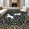 thumbnail image 1 of ODIKA 8' x 10' Machine Washable Non-Slip Area Rug, Baroque dog High Traffic Rug, Black, 745175, 1 of 7