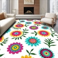 thumbnail image 1 of ODIKA 8' x 10' Machine Washable Non-Slip Area Rug, Boho Flower High Traffic Rug, Pink, 345623, 1 of 7