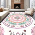 thumbnail image 1 of ODIKA 8' x 10' Machine Washable Non-Slip Area Rug, Boho Medallion High Traffic Rug, Pink, 239157, 1 of 7