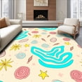 thumbnail image 1 of ODIKA 8' x 10' Machine Washable Non-Slip Area Rug, Boho wave High Traffic Rug, Blue, 712603, 1 of 7