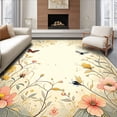 thumbnail image 1 of ODIKA 8' x 10' Machine Washable Non-Slip Area Rug, Botanical Flower High Traffic Rug, Ivory, 279361, 1 of 7