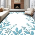 thumbnail image 1 of ODIKA 8' x 10' Machine Washable Non-Slip Area Rug, Botanical Leaf High Traffic Rug, Blue, 475989, 1 of 7