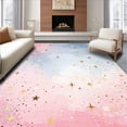 thumbnail image 1 of ODIKA 8'x10' Machine Washable Non-Slip Area Rug, Whimsical Pastel Galaxy Fantasy Pink High Traffic Rug, Pink, 125799, 1 of 7