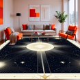 thumbnail image 1 of ODIKA 8'x10' Machine Washable Non-Slip Area Rug, Celestial Starburst with Radiant Symmetrical Points and Pewter Details High Traffic Rug, Gold, 129834, 1 of 7
