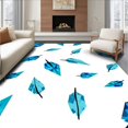 thumbnail image 1 of ODIKA 8' x 10' Machine Washable Non-Slip Area Rug, Contemporary Feather High Traffic Rug, Blue, 493794, 1 of 7
