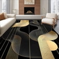 thumbnail image 1 of ODIKA 8'x10' Machine Washable Non-Slip Area Rug, Striking Contrast of Bold Lines High Traffic Rug, Gold, 36712, 1 of 7