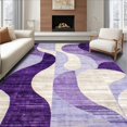 thumbnail image 1 of ODIKA 8'x10' Machine Washable Non-Slip Area Rug, Opulent Aubergine Swirls An Abstract Statement High Traffic Rug, Purple, 275292, 1 of 7