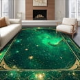 thumbnail image 1 of ODIKA 8' x 10' Machine Washable Non-Slip Area Rug, Cosmic star High Traffic Rug, Green, 84828, 1 of 7