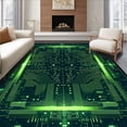 thumbnail image 1 of ODIKA 8' x 10' Machine Washable Non-Slip Area Rug, Cyberpunk grid High Traffic Rug, Green, 85320, 1 of 7