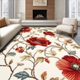 thumbnail image 1 of ODIKA 8' x 10' Machine Washable Non-Slip Area Rug, Floral Flower High Traffic Rug, Red, 222200, 1 of 7