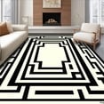 thumbnail image 1 of ODIKA 8'x10' Machine Washable Non-Slip Area Rug, Refined Neutral Tones Style High Traffic Rug, Black, 23896, 1 of 7