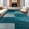 thumbnail image 1 of ODIKA 8'x10' Machine Washable Non-Slip Area Rug, Abstract Circle Modern Style High Traffic Rug, Teal, 138509, 1 of 7