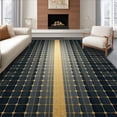 thumbnail image 1 of ODIKA 8'x10' Machine Washable Non-Slip Area Rug, Abstract Hexagonal Grid With Subtle Metallic Sheen and Depth High Traffic Rug, Black, 127418, 1 of 7