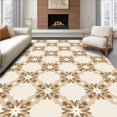 thumbnail image 1 of ODIKA 8' x 10' Machine Washable Non-Slip Area Rug, Geometric Star High Traffic Rug, Beige, 466333, 1 of 7