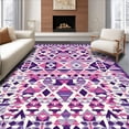 thumbnail image 1 of ODIKA 8'x10' Machine Washable Non-Slip Area Rug, Boho Triangle Colorful Geometric High Traffic Rug, Purple, 138449, 1 of 7